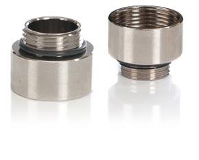 ADAPTER do dławic metalowych PMMG PMPG Adaptery (rozszerzenia) dławic mosiężnych są stosowane wszędzie tam gdzie wymagana jest zmiana przewodu z mniejszego na większy, a co za tym idzie zachodzi