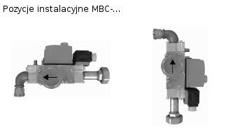 Znacznik 0 o do góry oring Głowica flanszy Korpus flanszy Pozycja montażu MBC-... Instalacja drogi gazowej Zdemontować plastikowe zaślepki zabezpieczającej.