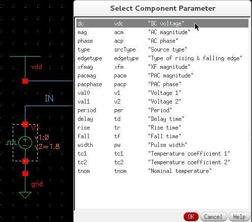 naciskamy Select Component: Na schemacie zaznaczamy element (np.