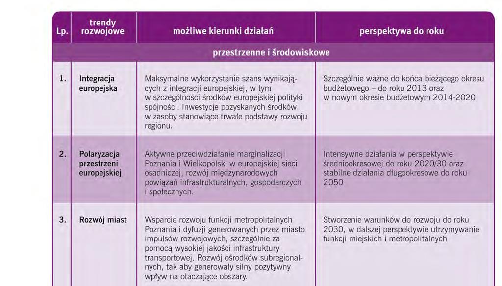 2.7. Kluczowe przyszłe wyzwania rozwojowe dla Wielkopolski Na