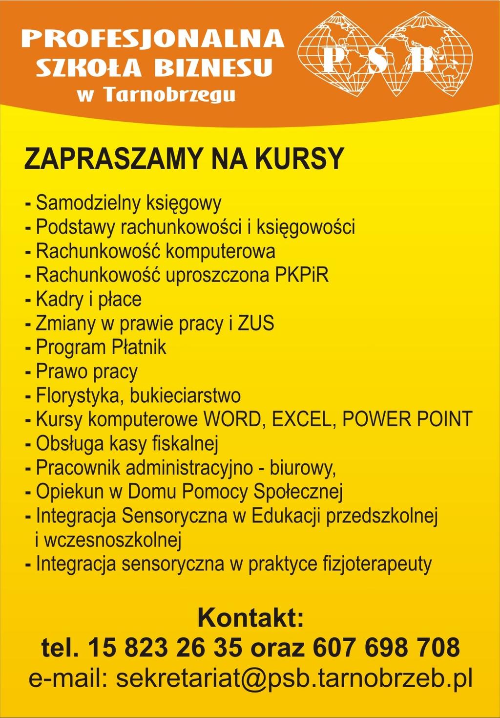 Nowe KURSY czytaj KURSY - grupy.