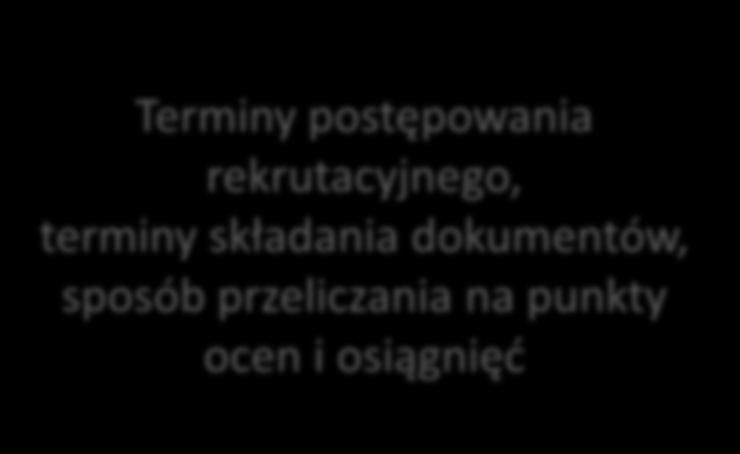 Oświaty w porozumieniu z dyrektorami szkół ponadgimnazjalnych Wymagania dotyczące dokumentów do