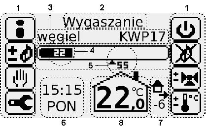 W przypadku braku ustawionych parametrów startowych (można je również ustawić w menu instalatora) powyższy ekran będzie się pojawiał po każdym włączeniu regulatora. Uwaga!