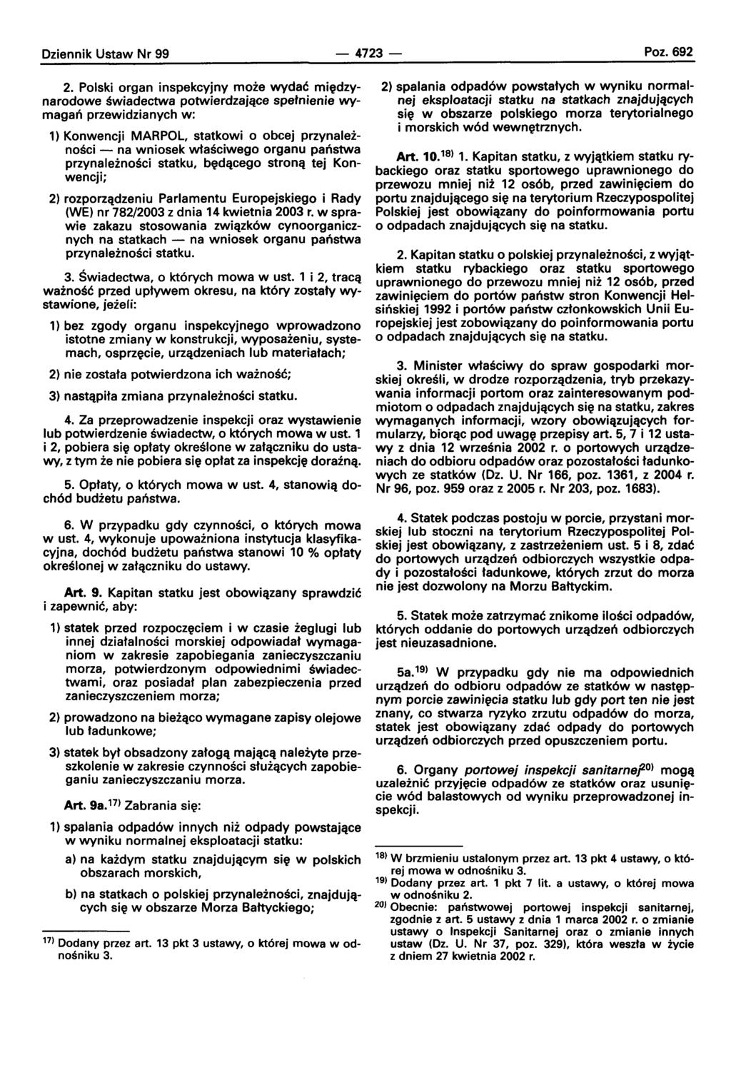 Oziennik Ustaw Nr 99-4723- Poz.692 2.