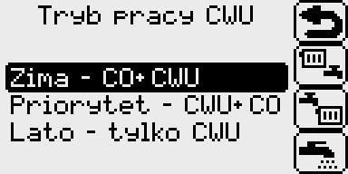 W.U. Uwaga!!! W sytuacji, gdy uległ uszkodzeniu czujnik CWU, do czasu wymiany czujnika pompa pracuje w trybie awaryjnym, równolegle z pompą cyrkulacyjną C.O. VII. Ustawienia dodatkowe użytkownika.