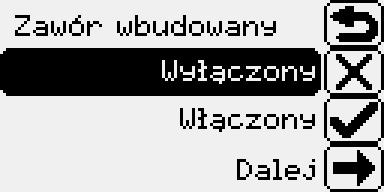 Za pomocą przycisku można zmienić wybrany typ kotła lub przejść dalej, naciskając przycisk.