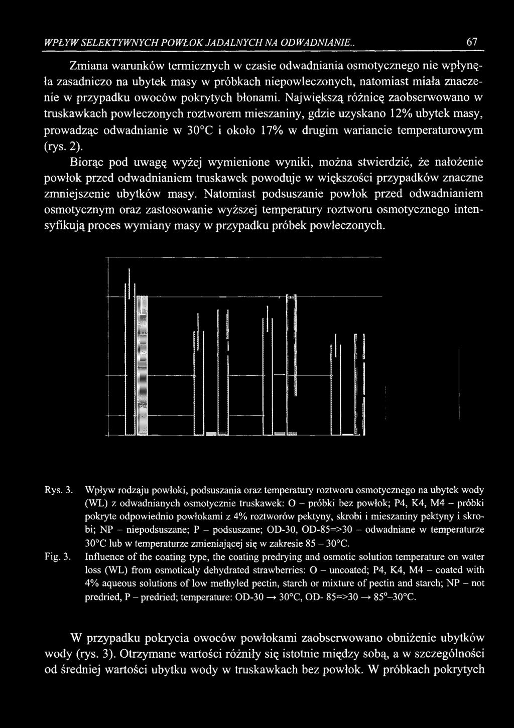 WPŁYW SELEKTYWNYCH POWŁOK JADALNYCH NA ODWADNIANIE.