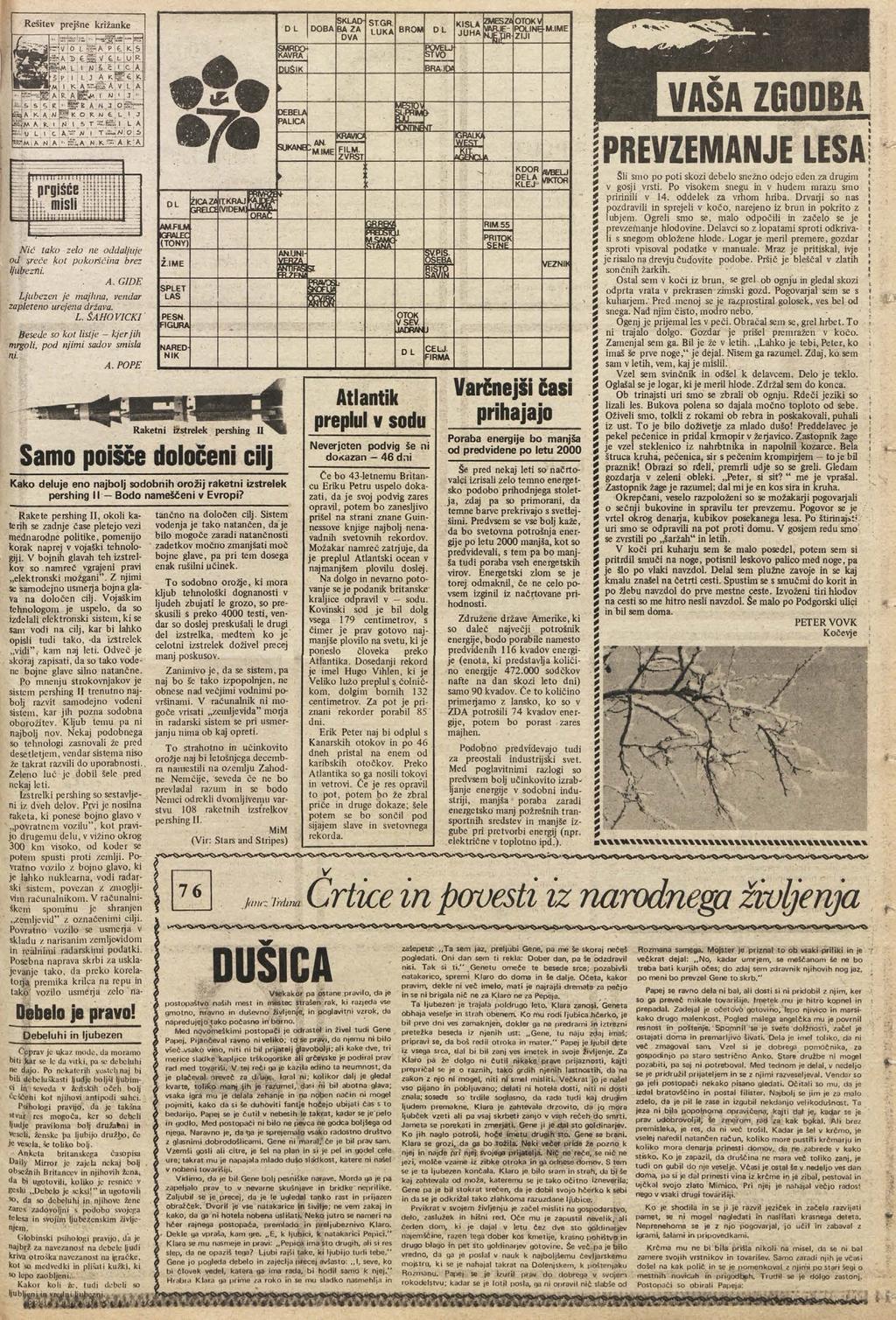 Rešitev prejšne križanke.. s t e l «. - M tjs jt e l tet OM. V O L S A p I t. K S aj? A D E S ij V t L.U R G JA L ' M Š č 11 C!