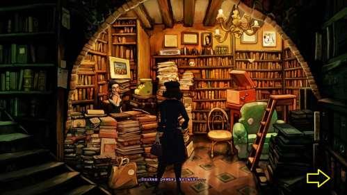 Idź do kościoła i porozmawiaj z pastorem, a dostaniesz kartę biblioteczną oraz kartę od Joego. Sprawdź obie rzeczy w ekwipunku. Przejdź do księgarni.