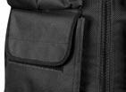 tactical belt and holster on the left panel,