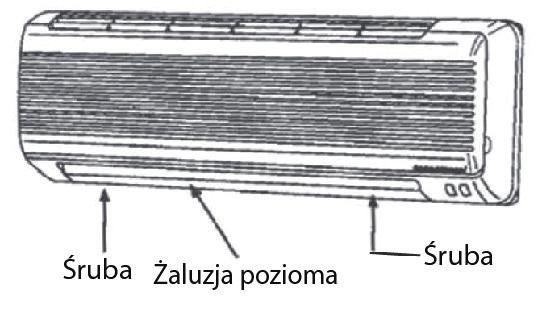 Tak, jak pokazano na obrazku, zdejmij obie części pokrywy z przedniej ramy i odkręć dwie śruby mocujące.