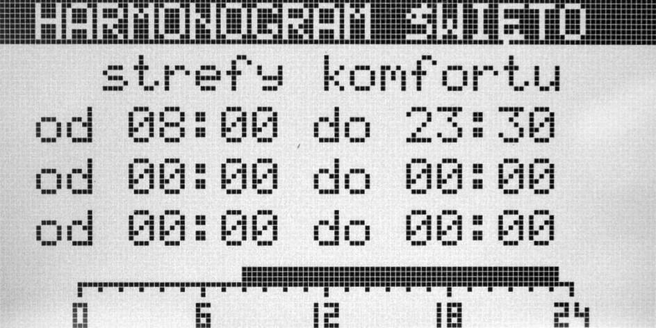 2 Harmonogram święta Termostat umożliwia ustawienie oddzielnego harmonogramu na święta.