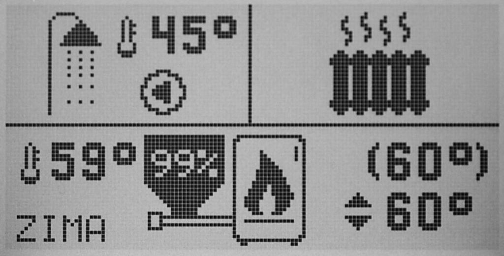 5.3 Kocioł na paliwo stałe 11 22 33 44 55 66 1212 77 1111 10 10 99 88 1. Ciepła woda (CWU) 2. Temperatura CWU 3. Pompa ładująca CWU (miga kiedy pracuje) 4. Praca obiegu bezpośredniego CO 5.