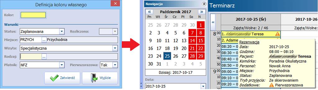 Konfiguracja wyglądu Terminarza Rozdział Konfiguracja wyglądu Terminarza 7 W wersji 5.10.