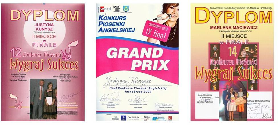 Wpsany pre Admnstrator cartek, 11 lutego 2010 13:54 - Popraony cartek, 24 lstopada 2011 21:04 ROK NAZWA KONKURSU OSĄGNĘCA 1991 Wojeódk Dorobku Kulturalnego Skół '91 Decom"-fł Wyróżnene espołu 1993