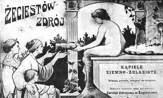Organizacja kurortu przez Jakuba Ignacego Reklama uzdrowiska z 1914