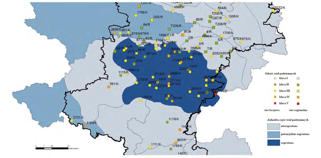 Natomiast Monitoring sieci regionalnej obejmujący 3 punkty (tj.