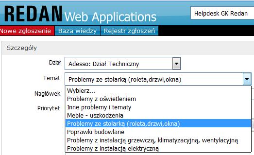 hasłem do systemu i do platformy HD klikając w ikonę Helpdesk, a następnie wchodząc w