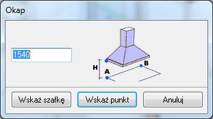 w projekcie wskazad kliknięciem front szafki, do której ma zostad wstawiony model, np. piekarnik lub mikrofala; sprzęt zostaje wstawiony do szafki. Uwaga!