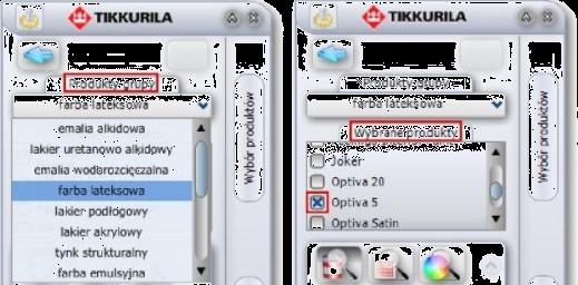 W przypadku wybrania strzałki skierowanej w lewo, użytkownik zostanie przeniesiony z powrotem do miejsca wyboru produktów zewnętrznych lub wewnętrznych. rys. 387 wybór rodzaju produktów rys.