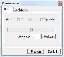 wskazad kliknięciem nową lokalizację tego punktu w oknie odległośd pojawi się wartośd przesunięcia w milimetrach aby zatwierdzid należy wybrad przycisk Przesuo ; aby wyjśd z okna bez wprowadzania