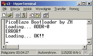 Sprzętowy bootloader dla mikrokontrolerów PicoBlaze Rys. 8.