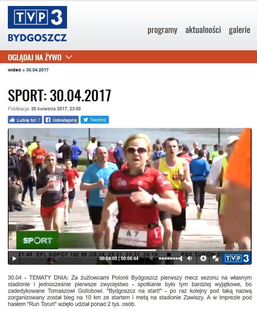 lokalnej TV Toruń Relacja z imprezy