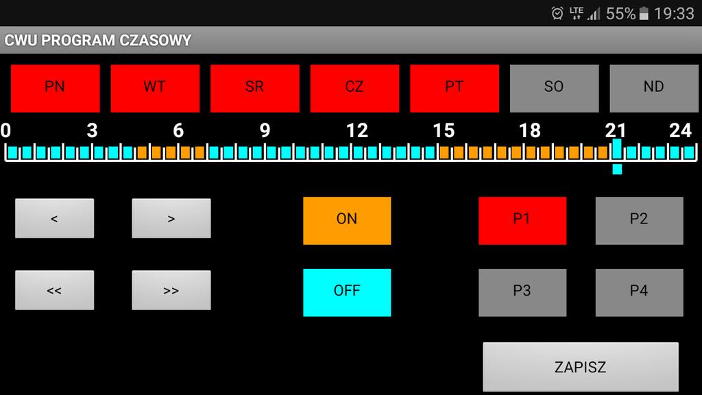 OKNO PROGRAMU CZASOWEGO NA