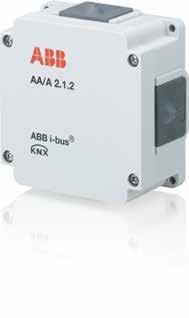 Dane techniczne 2CDC505169D4001 ABB i-bus KNX Opis produktu Wyjście analogowe konwertuje telegramy otrzymane przez KNX na analogowe sygnały wyjściowe. Urządzenie jest wyposażone w 2 wyjścia.