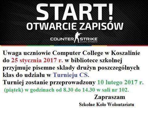 Akcja nr 7 Organizator turnieju: Szkolne Koło Wolontariatu opiekun Krzysztof Krauza Termin przeprowadzenia turnieju: 10 luty 2017 r. w godzinach od 8.00 do 15.