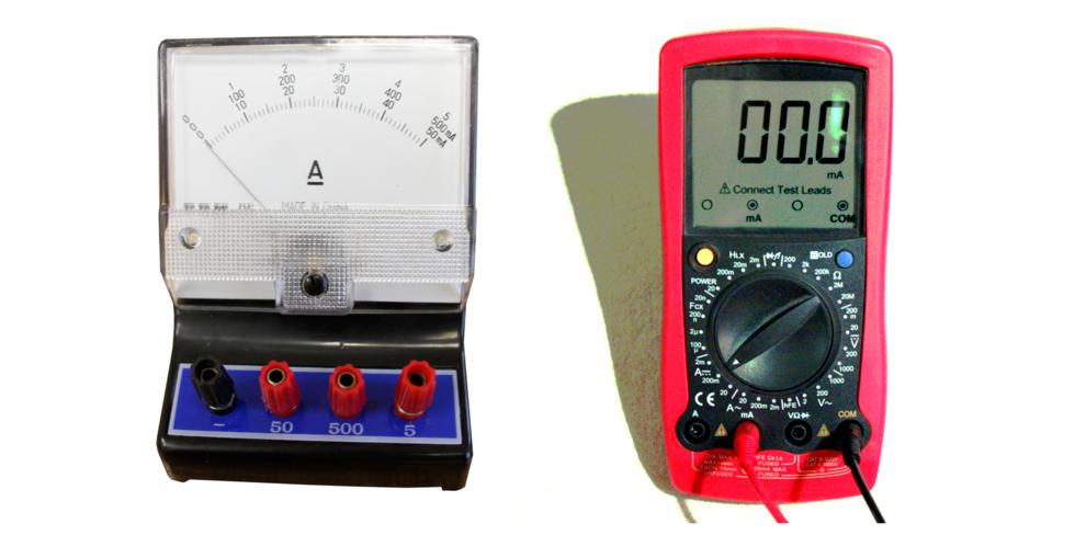 Prąd elektryczny i jego natężenie Ilustracja 3. Mierniki pomiarowe Doświadczenie 1 CEL: Kształtowanie umiejętności posługiwania się miernikiem uniwersalnym amperomierzem.