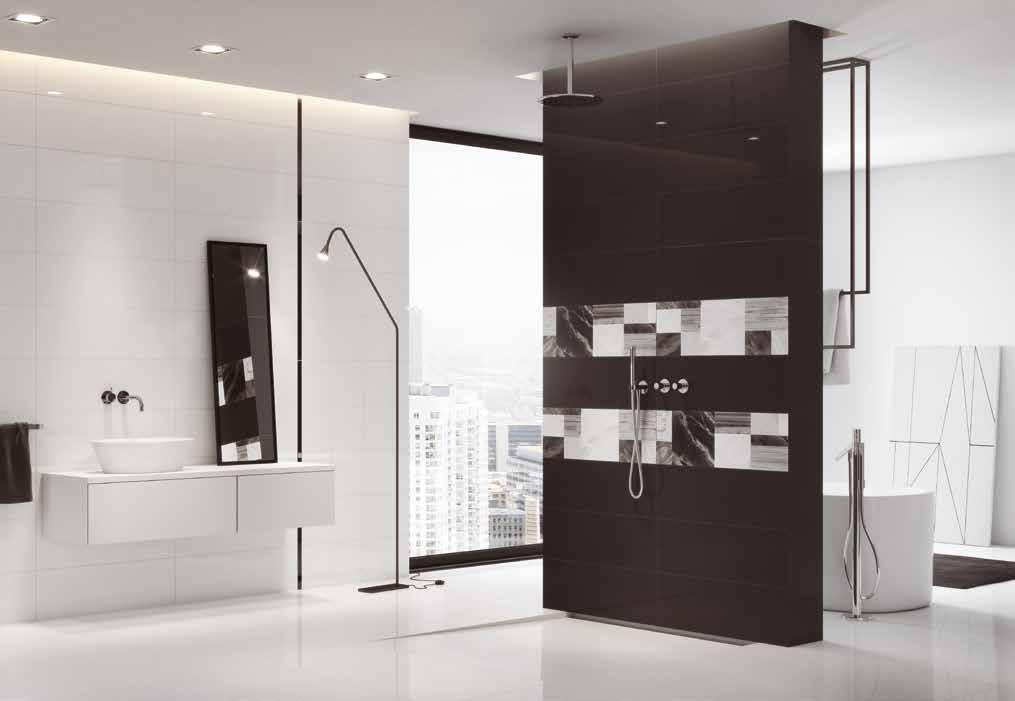 1) 2) 3) ) 5) PŁYTKI ŚCIENNE / WALL TILES 1) OD85-006 ELEGANT CLASSIC inserto geo A 2 x 7 2) OD85-007 ELEGANT CLASSIC inserto geo B 2 x 7 ) OP87-009-1 MP 705 white
