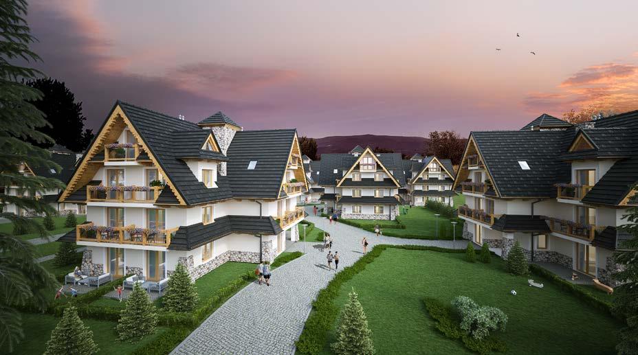 Projekt idealny dla rodziny i dla inwestorów Przewidywana rentowność w skali roku nawet do 6,4% Hotel z zapleczem kawiarnianym Mini spa na terenie inwestycji Sun & Snow Resorts Białka Tatrzańska to