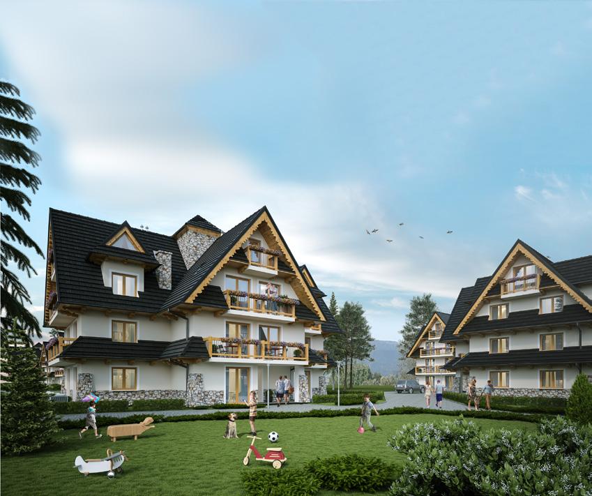 Opis inwestycji Sun & Snow Resorts Białka Tatrzańska to przemyślana inwestycja apartamentowa z otoczonymi zielenią willami i aparthotelem utrzymanymi w klimacie charakterystycznej regionalnej