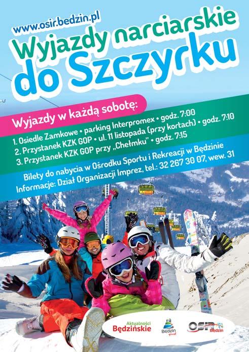 KULTURA SPORT AKTUALNOŚCI BĘDZIŃSKIE www.bedzin.pl luty nr 2 15 2.02. 17:00-19:00 Szkółka jazdy na łyżwach, lodowisko OSiR 4.02. 09:00 Będzińska Liga Siatkonogi, hala sportowa Łagisza 4.02. 11:00 Będzińska Liga Futsalu, hala sportowa Łagisza 9.