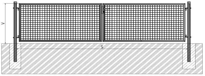 zgrzewany profil 50x50x4mm CYNK + PCV (RAL6005) Jednoskrzydłowa ECO bramka Dwóch skrzydłowa ECO brama Rozmiar (wys. x szer.) mm (PLN/szt.