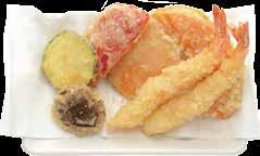 39zł tempura / dwie krewetki, grzyb shiitake, dynia, słodki ziemniak, cukinia, papryka tempura / two shrimps, shiitake