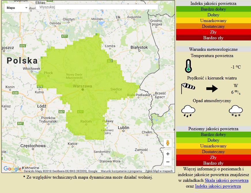 [w µg/m 3 ] na automatycznych stacjach