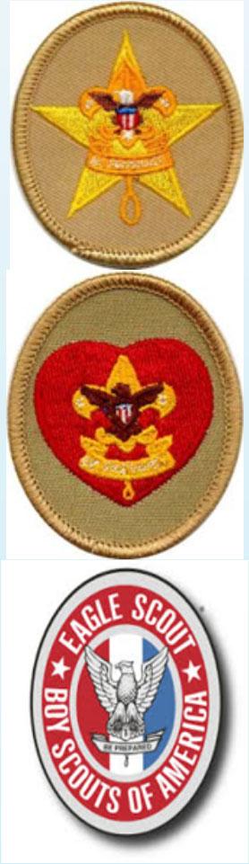Eagle Scouts are presented with a medal and a badge that visibly recognizes the accomplishments of the Scout.