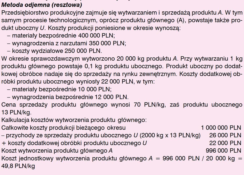 Metoda odjemna (resztowa) Walińska, Ewa. MERITUM Rachunkowość.