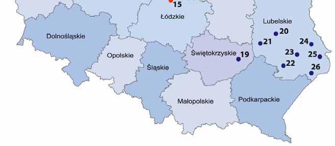 Brze Kujawski 8. Kruszwica 9. Nak o 14. Dobrzelin 17.