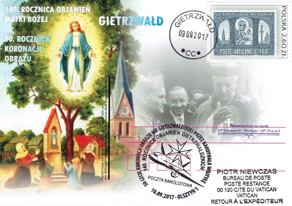 oraz krzyże maltańskie. Poczta Samolotowa na trasie Klebark Wielki Olsztyn Grunwald.
