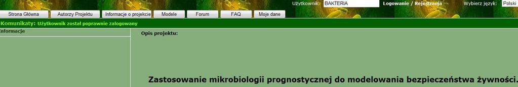 Fig.3 Opcja wyboru języka WaMaPredictor Zakładka Strona Główna (Fig. 4): oznacza powrót na stronę główną WaMaPredictor Fig.