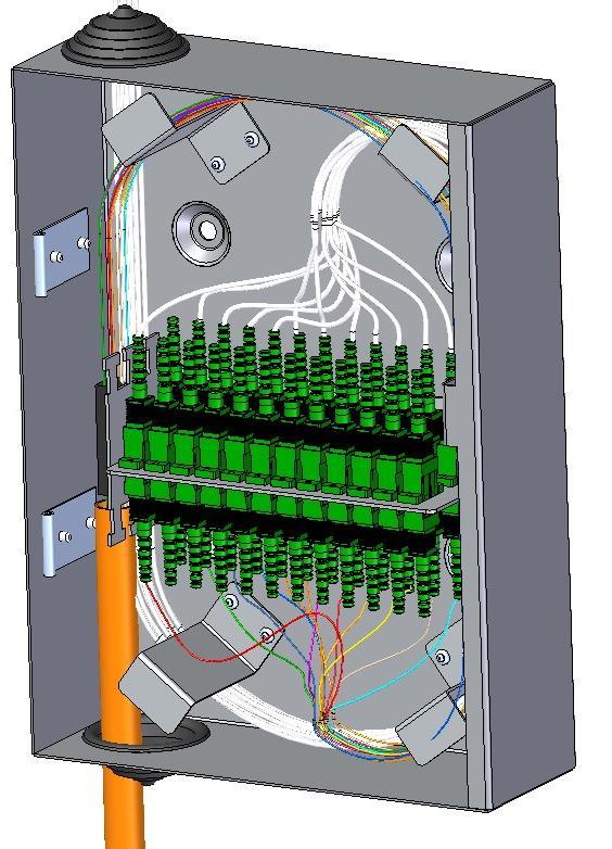 PSN-K-24SCA strona 4/5 5. Wprowadzenie wiązki kablowej-dystrybucyjnej. Instalacja wiązki dystrybucyjnej może być wykonana w pierwszym etapie- przed wykonaniem instalacji patchcordów abonenckich.