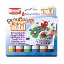 Farby w sztyfcie PlayColor Textil nowy sposób na trwałe malowanie na tkaninach nie wymagają użycia wody oraz pędzelków wystarczy otworzyć, przekręcić oprawkę i malować dostępne w dwóch rodzajach