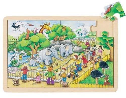 Drewniane puzzle - W zoo 24 elementy