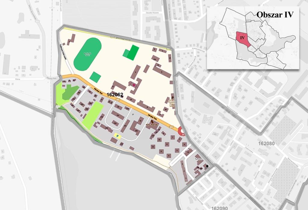 Jednostka urbanistyczna IV Mapa 3 - Jednostka urbanistyczna nr IV Wielkość opisywanej jednostki urbanistycznej wynosi 26,13 ha.