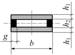 5 mm i wysokości h 2 =2 mm. Wnętrze belki wypełniono cieczą MR typu 140CG firmy Lord Corporation [10]. Przyjęto, że wysokość warstwy cieczy MR jest równa wysokości uszczelnienia gumowego h 2. Rys. 1. Budowa belki: a) przekrój wzdłużny, b) przekrój poprzeczny 3.