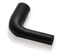 Drain tube made of black semirigid rubber.