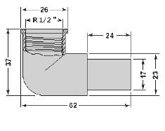 g KP-M-MLP (korek / plug) Weight: 20 g Gwint/Thread 1/2" KP-C-1116 13 mm 1,3 mm C 21 mm 93